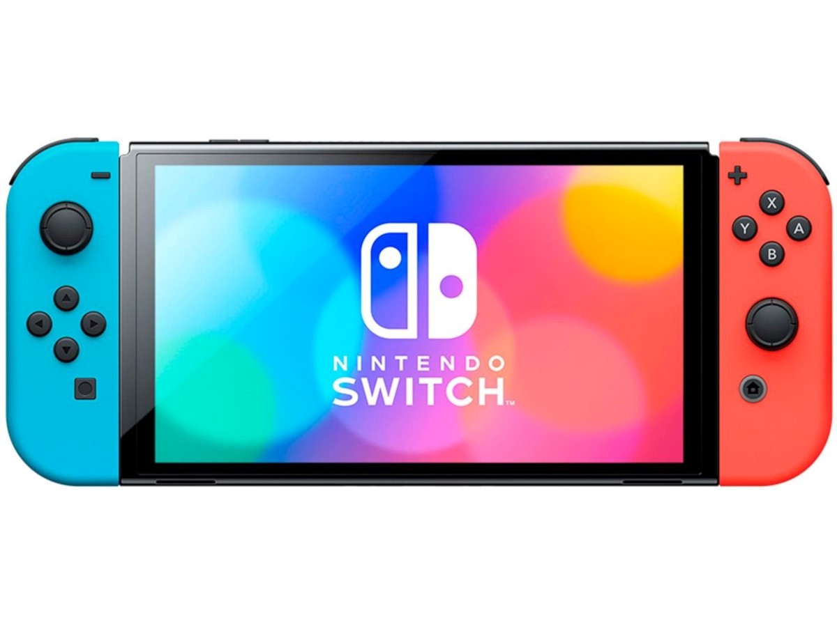 Nintendo Switch Gaming Console with Neon Blue and Neon Red Joy‑Con - Play at Home and On-the-Go