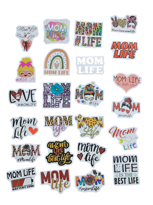 Mom Life 50-Pack Decorative Stickers - Personalization & Scrapbooking Essentials for Mothers