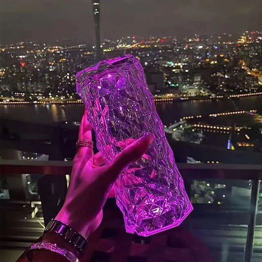 Rose Diamond- Clear Acrylic Crystal Table Lamp