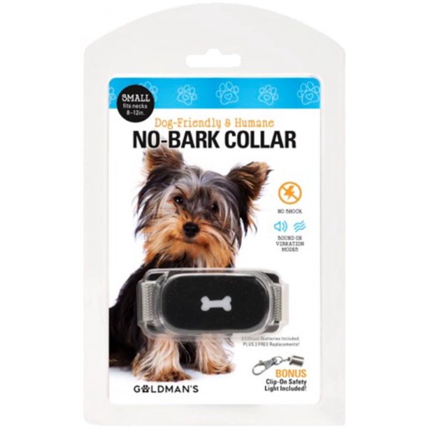 Goldman's Humane No-Bark Training Collar for Dogs - Sound & Vibration, Shock-Free - Size Small