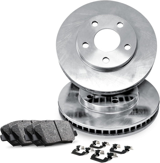 R1 Concepts Rear Brakes and Rotors Kit |Rear Brake Pads| Brake Rotors and Pads| Ceramic Brake Pads and Rotors |Hardware Kit |fits 2014-2021 Jeep Cherokee