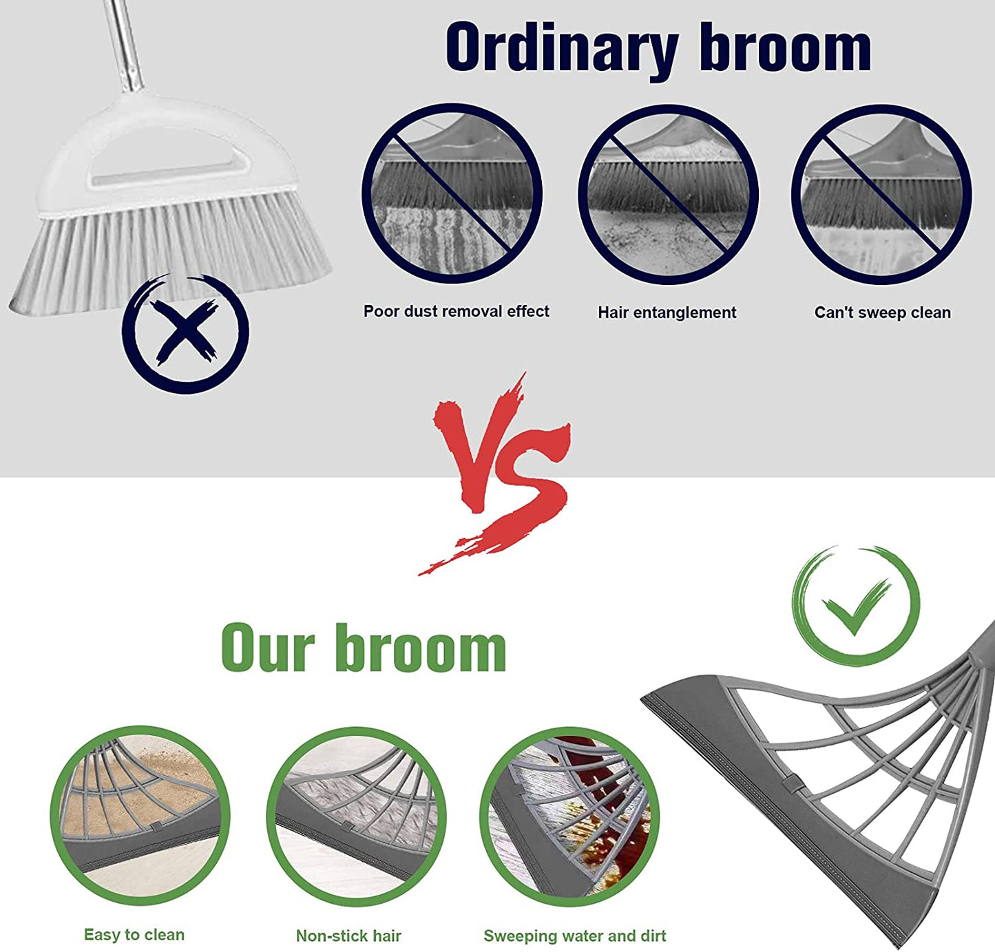 UltraBroom - Multifunctional Short Handled Magic Scraping Broom