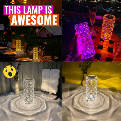 Rose Diamond- Clear Acrylic Crystal Table Lamp