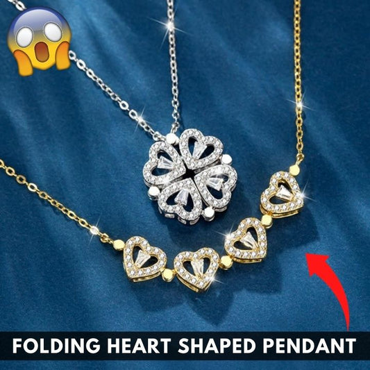 CloverCharm - Heart-Shaped Four Leaf Clover Pendant Necklace